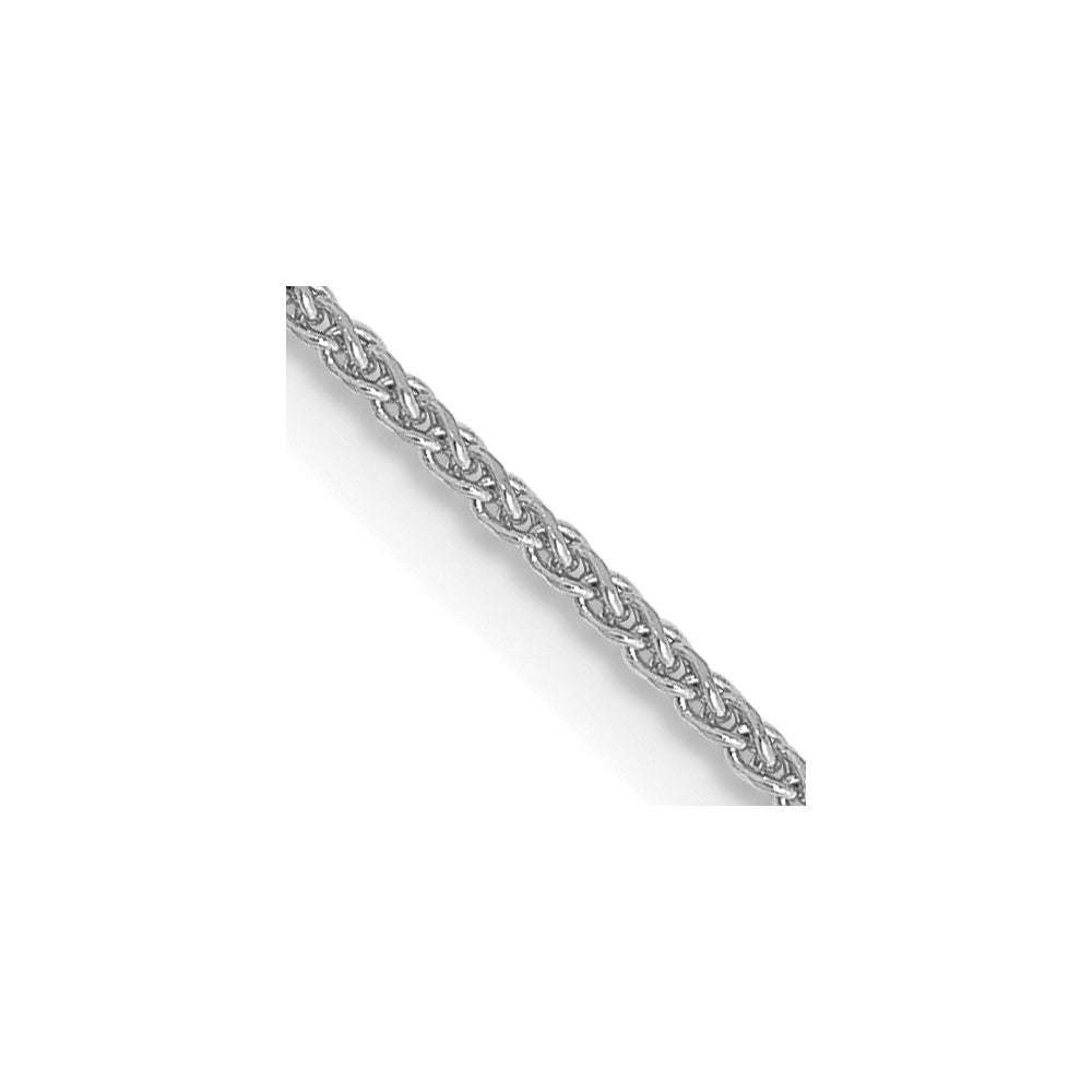 14K White Gold 1.05mm Diamond-cut Spiga with Spring Ring Clasp Chain