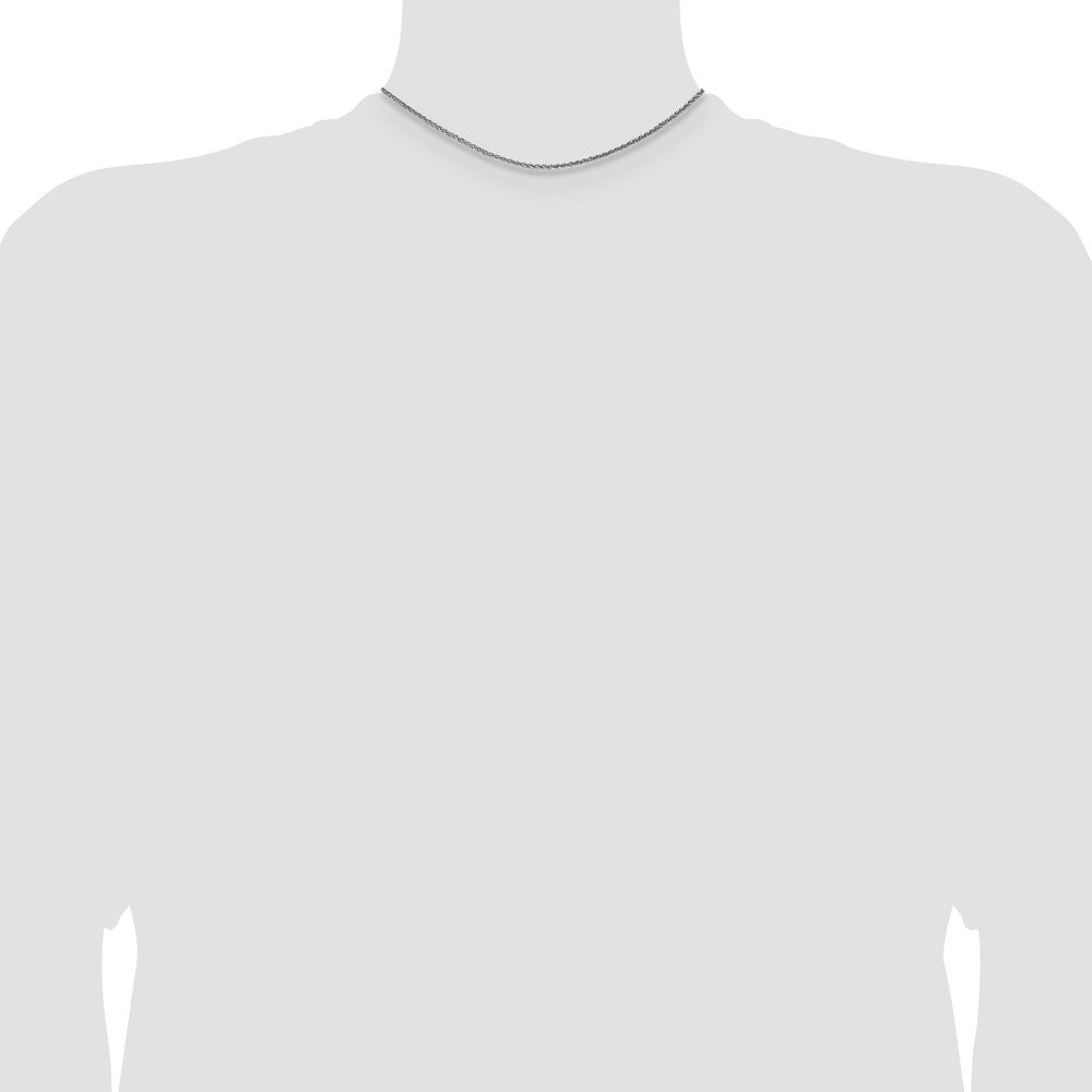 14K White Gold 2.1mm Diamond-cut Spiga with Lobster Clasp Chain