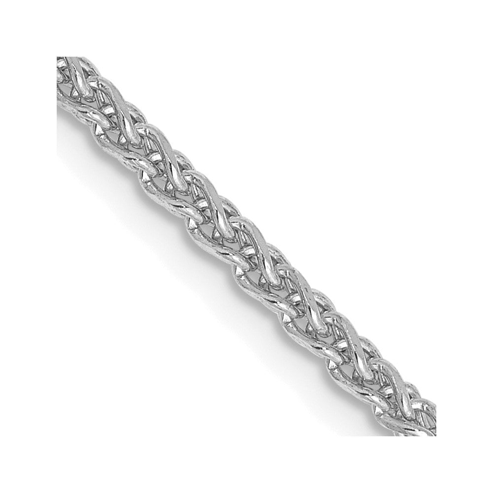 14K White Gold 2.1mm Diamond-cut Spiga with Lobster Clasp Chain
