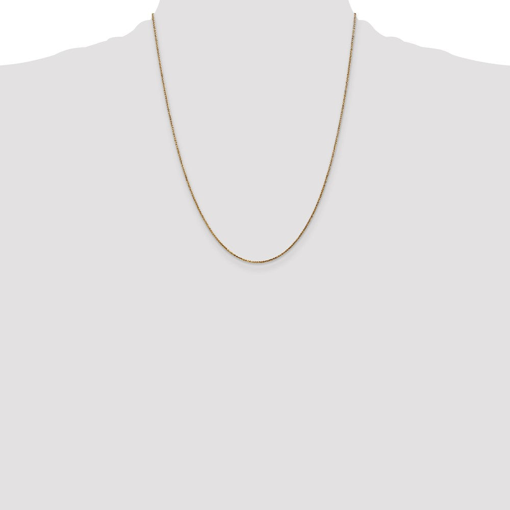 14K 1.05mm Diamond-cut Spiga with Spring Ring Clasp Chain