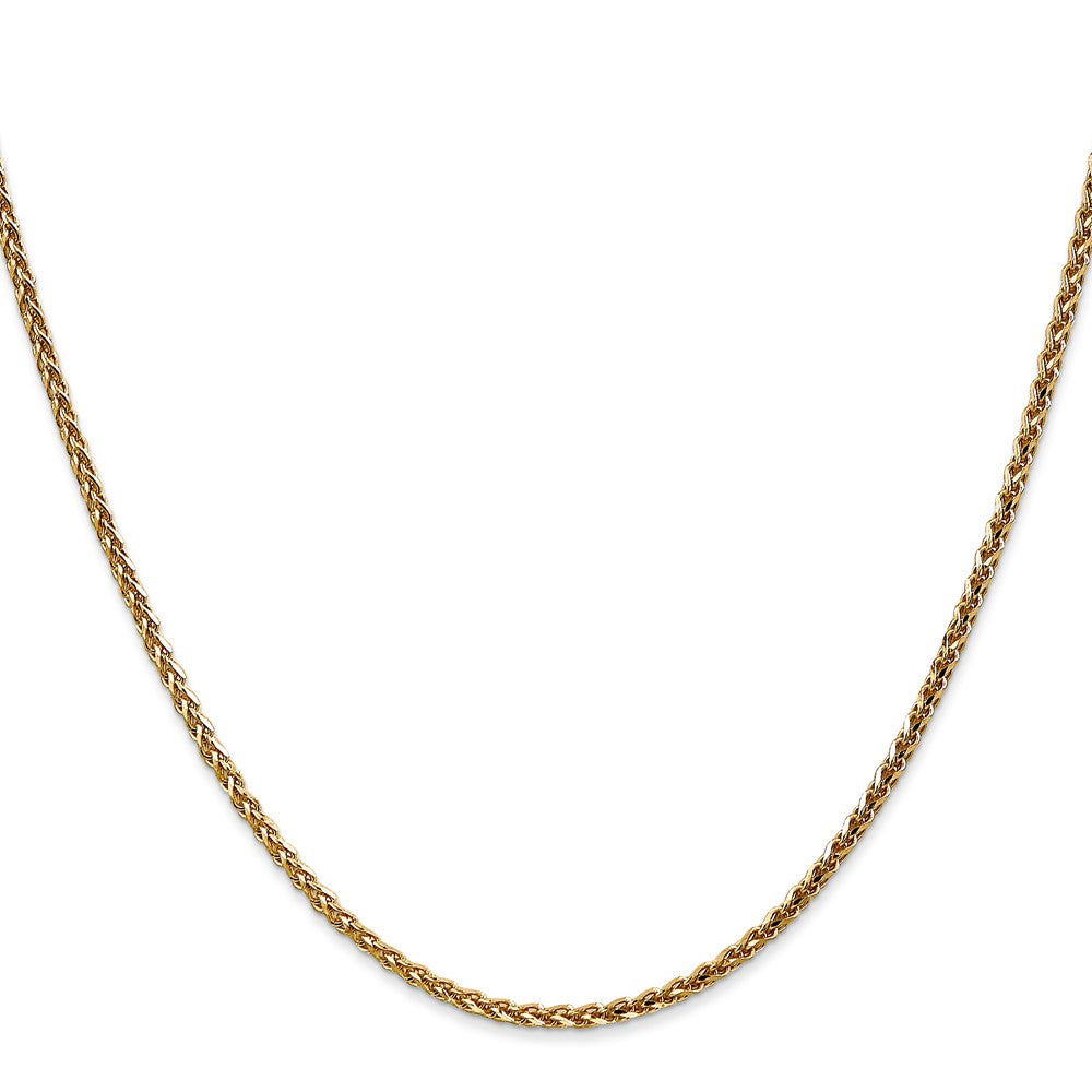 14K 2.1mm Diamond-cut Spiga with Lobster Clasp Chain