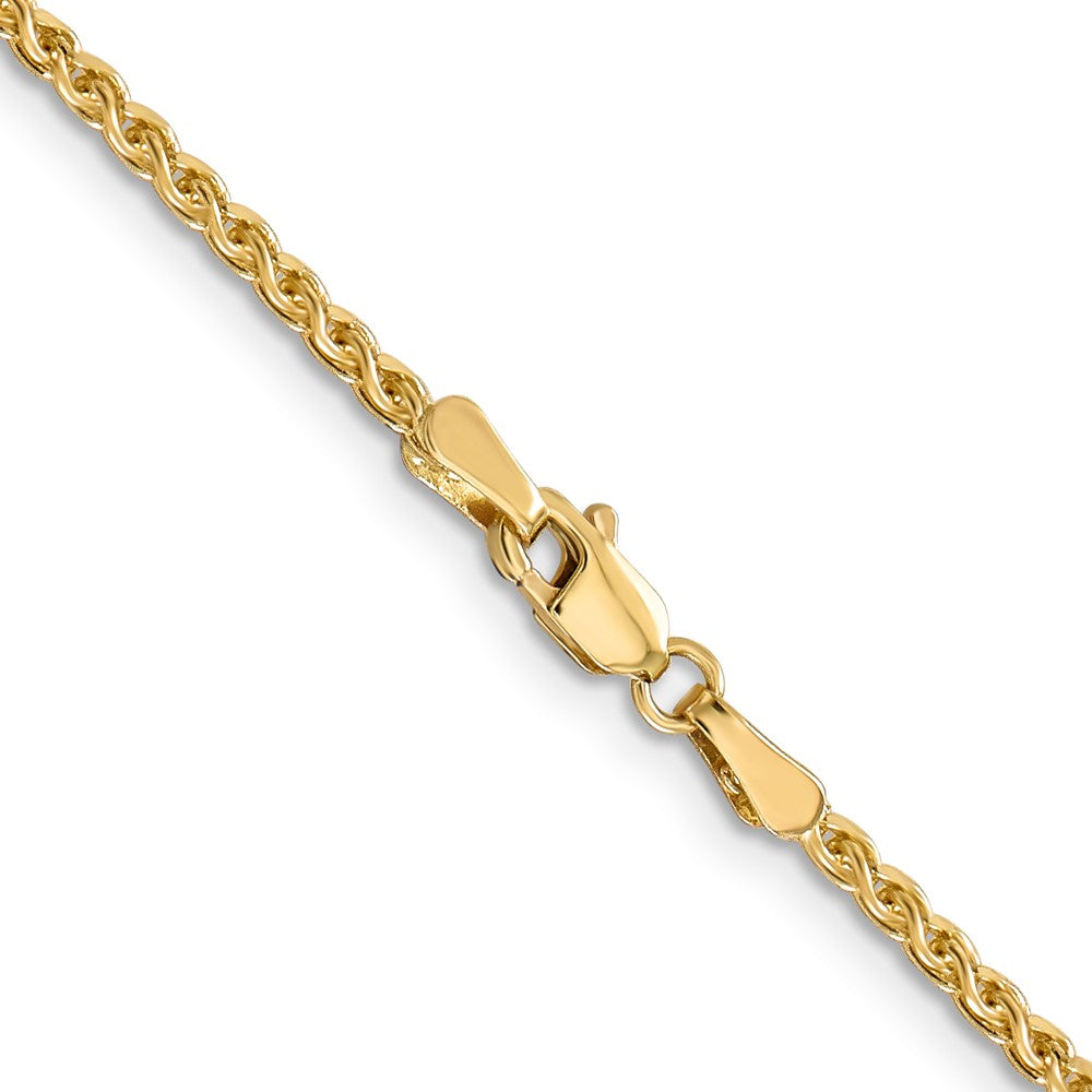 14K 2.1mm Diamond-cut Spiga with Lobster Clasp Chain