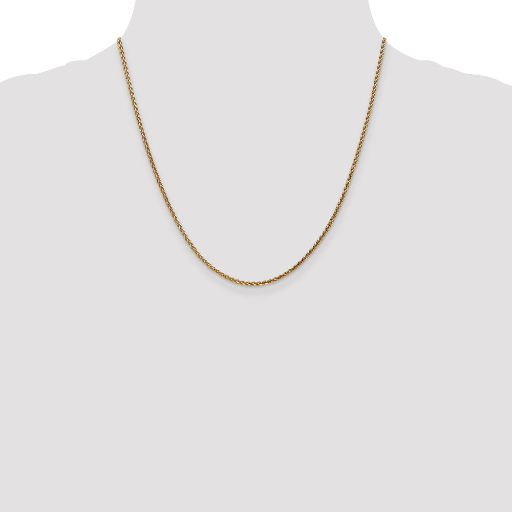 14K 2.1mm Diamond-cut Spiga with Lobster Clasp Chain
