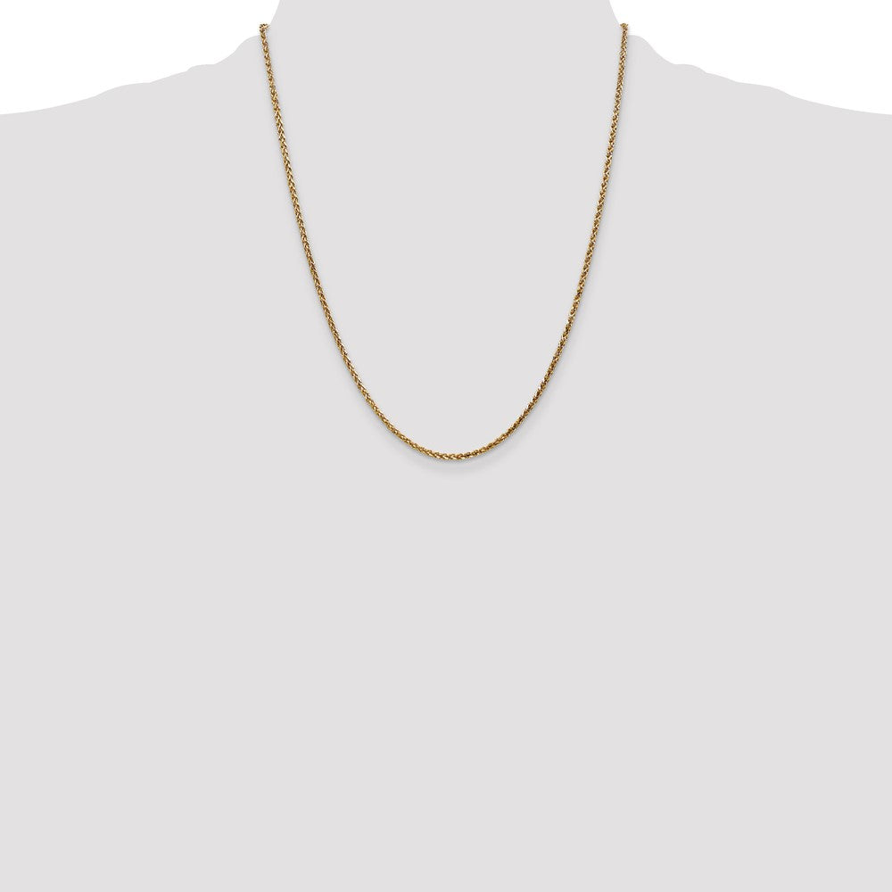 14K 2.1mm Diamond-cut Spiga with Lobster Clasp Chain