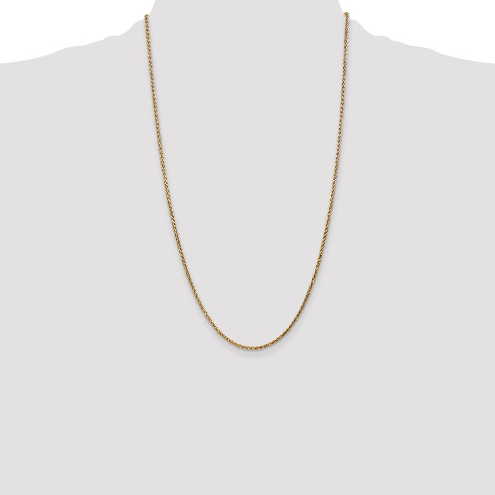 14K 2.1mm Diamond-cut Spiga with Lobster Clasp Chain
