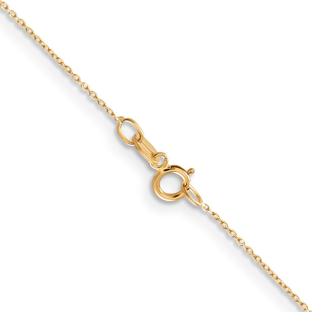 14K .6mm Diamond-cut Round Open Link Cable with Spring Ring Clasp Chain