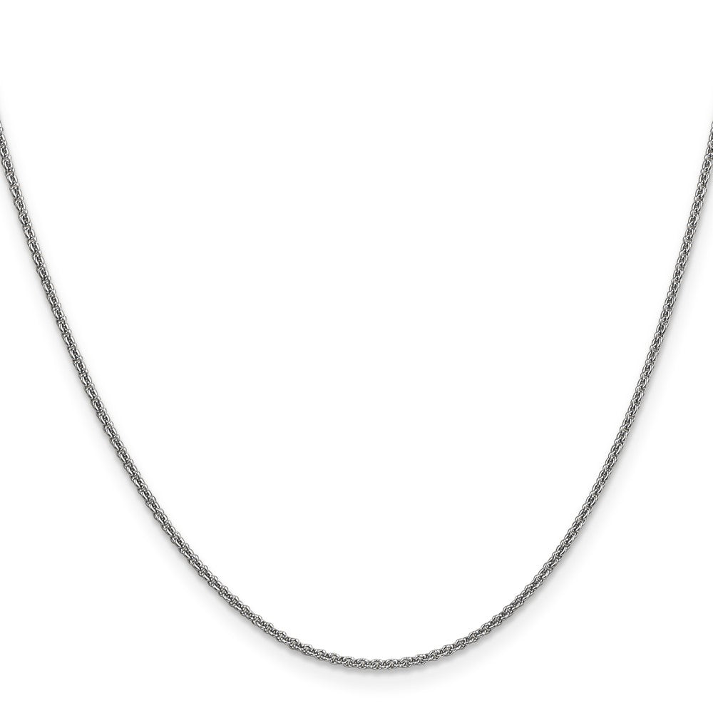 14K White Gold 1.4mm Round Open Link Cable with Lobster Clasp Chain