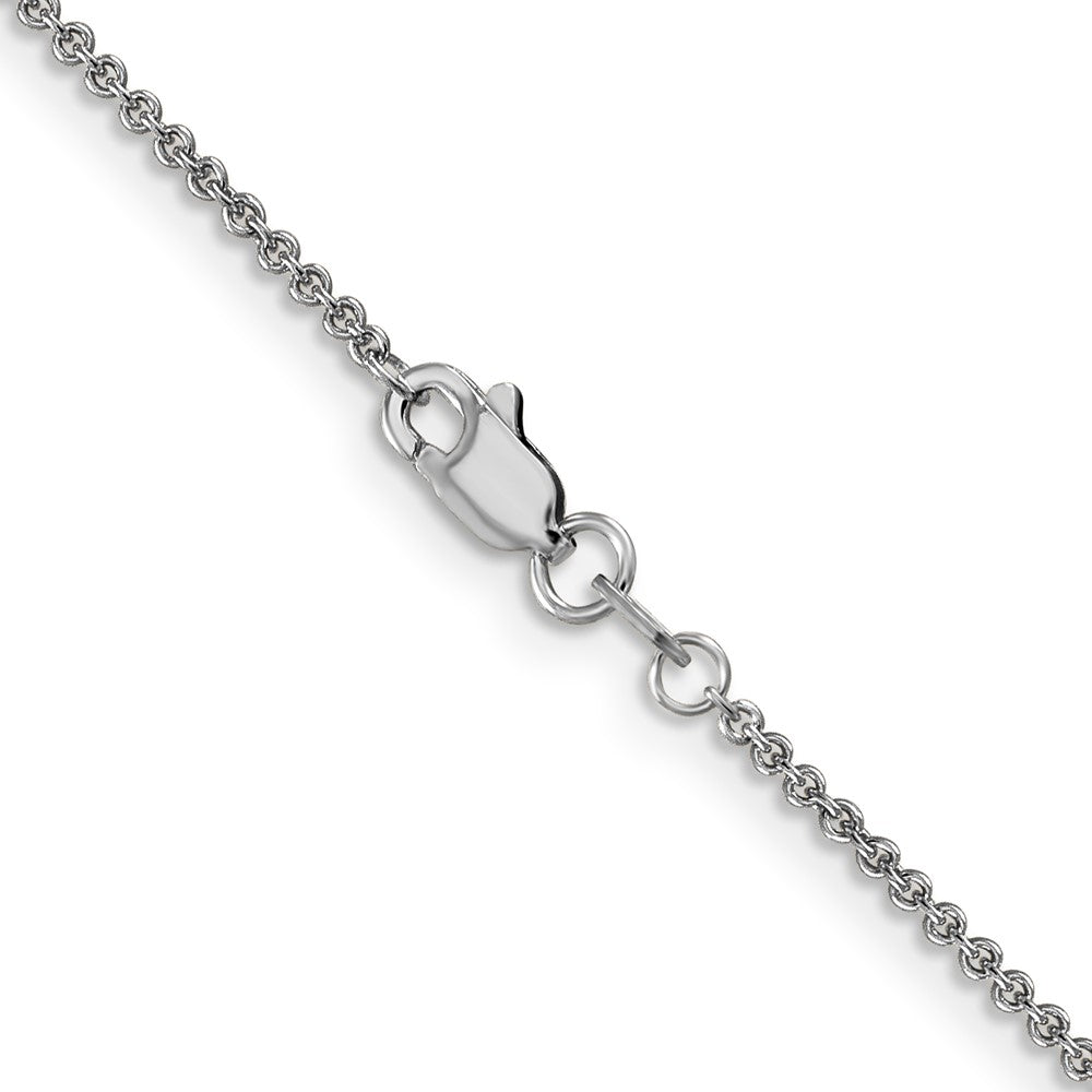 14K White Gold 1.4mm Round Open Link Cable with Lobster Clasp Chain