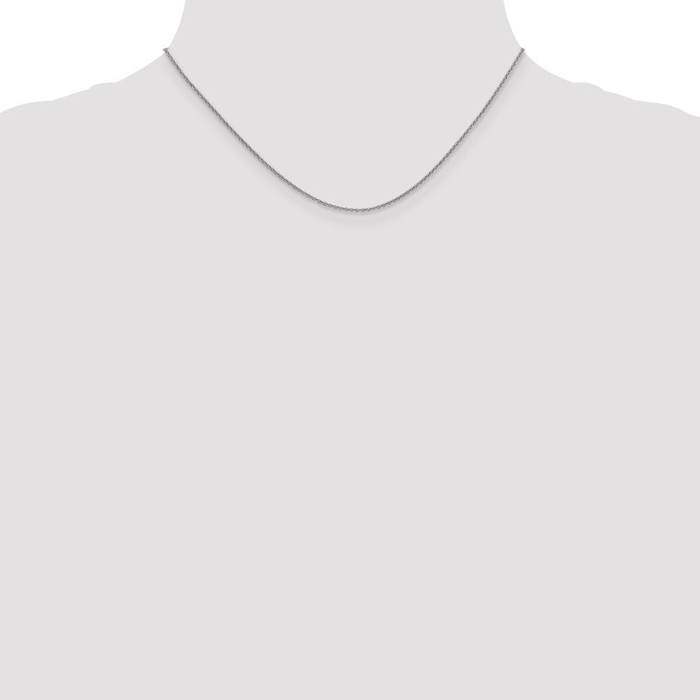 14K White Gold 1.4mm Round Open Link Cable with Lobster Clasp Chain