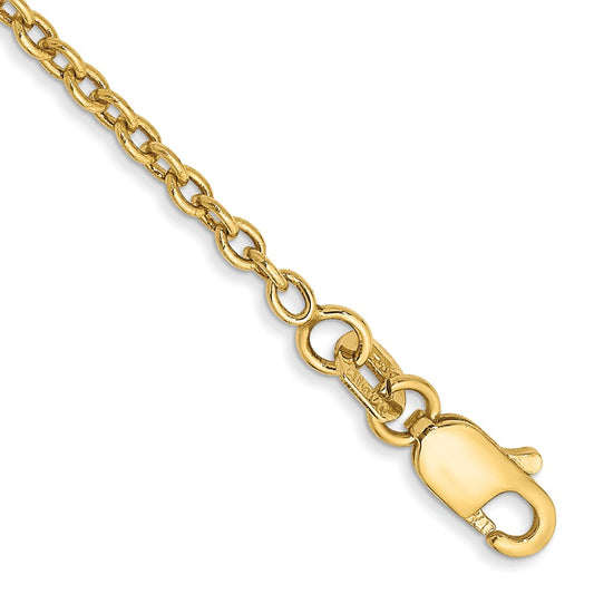 14K 1.8mm Forzantine Cable with Lobster Clasp Anklet