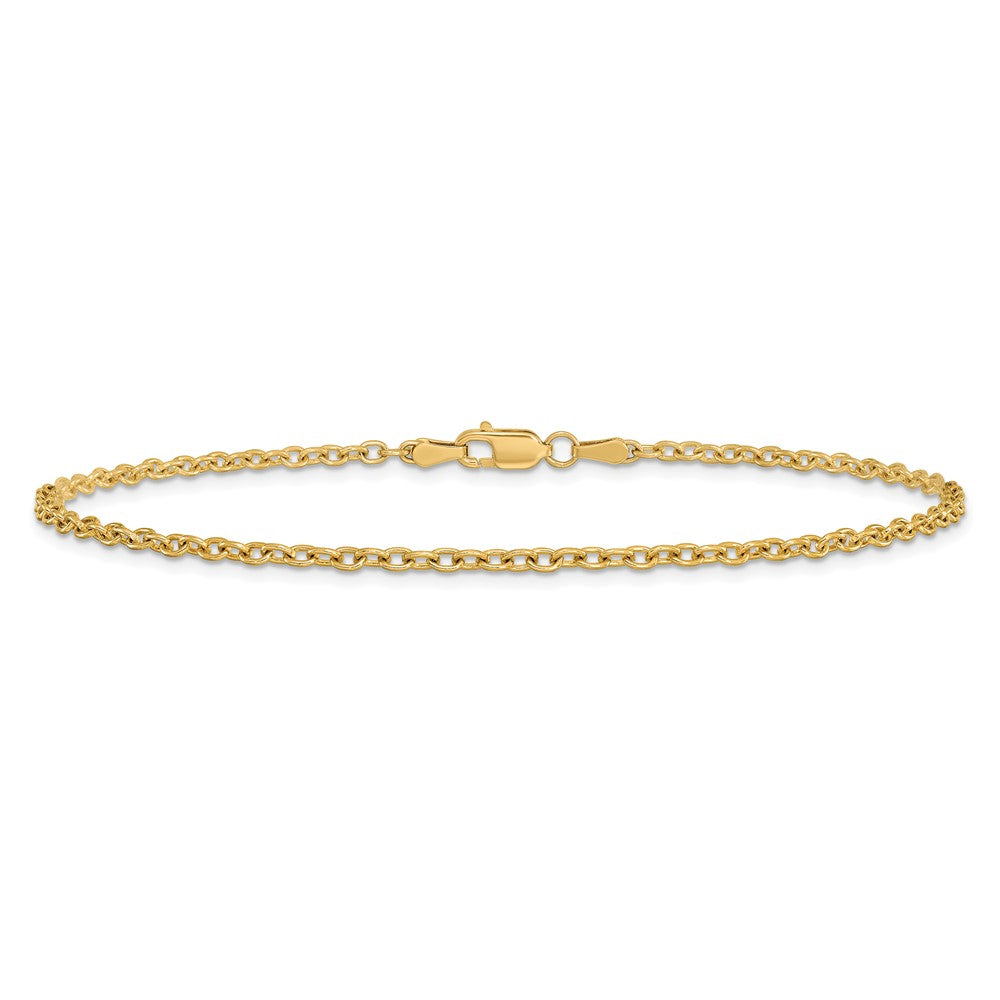 14K 2.2mm Forzantine Cable with Lobster Clasp Anklet