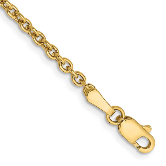 14K 2.2mm Forzantine Cable with Lobster Clasp Anklet