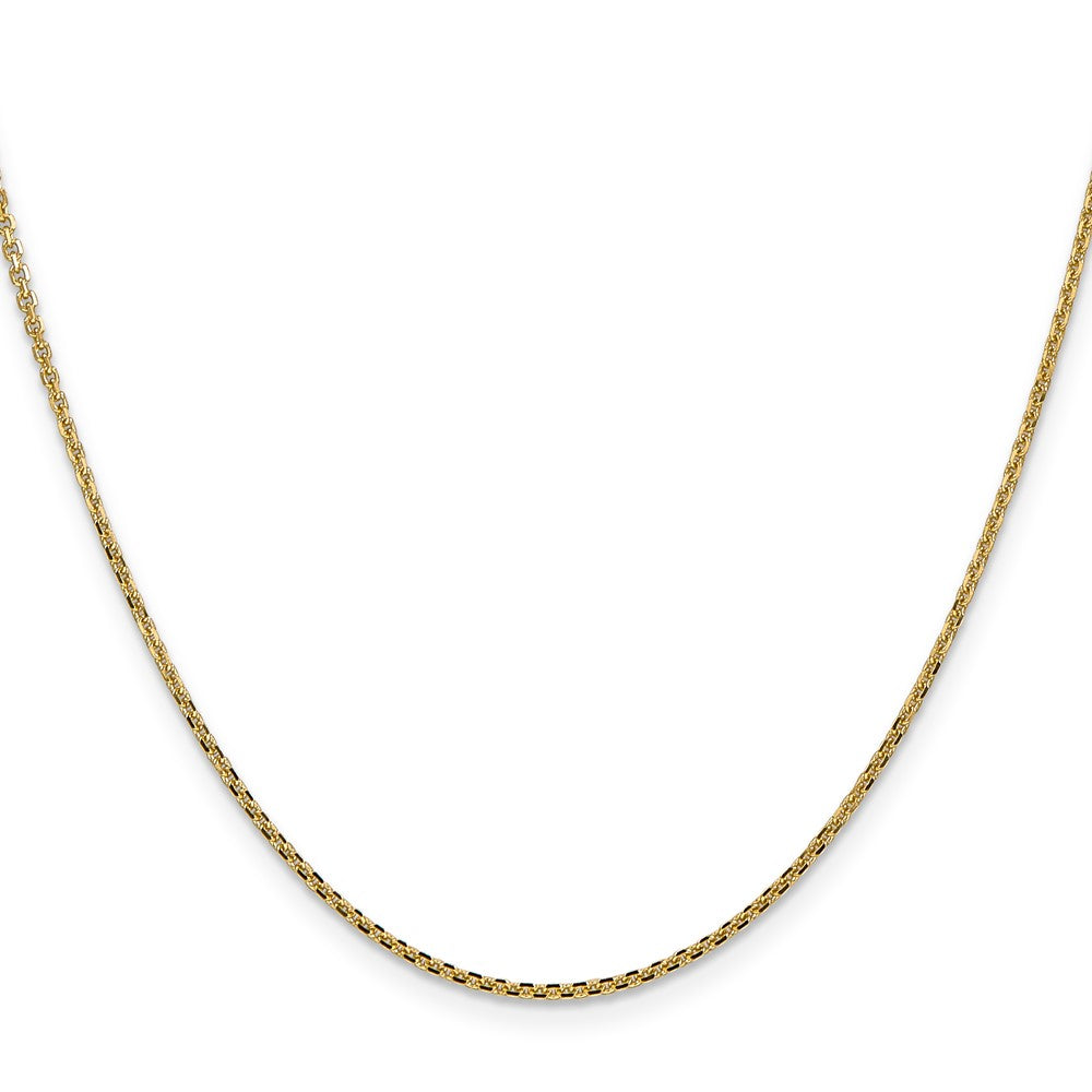 14K 1.45mm Solid Diamond-cut Cable with Lobster Clasp Chain