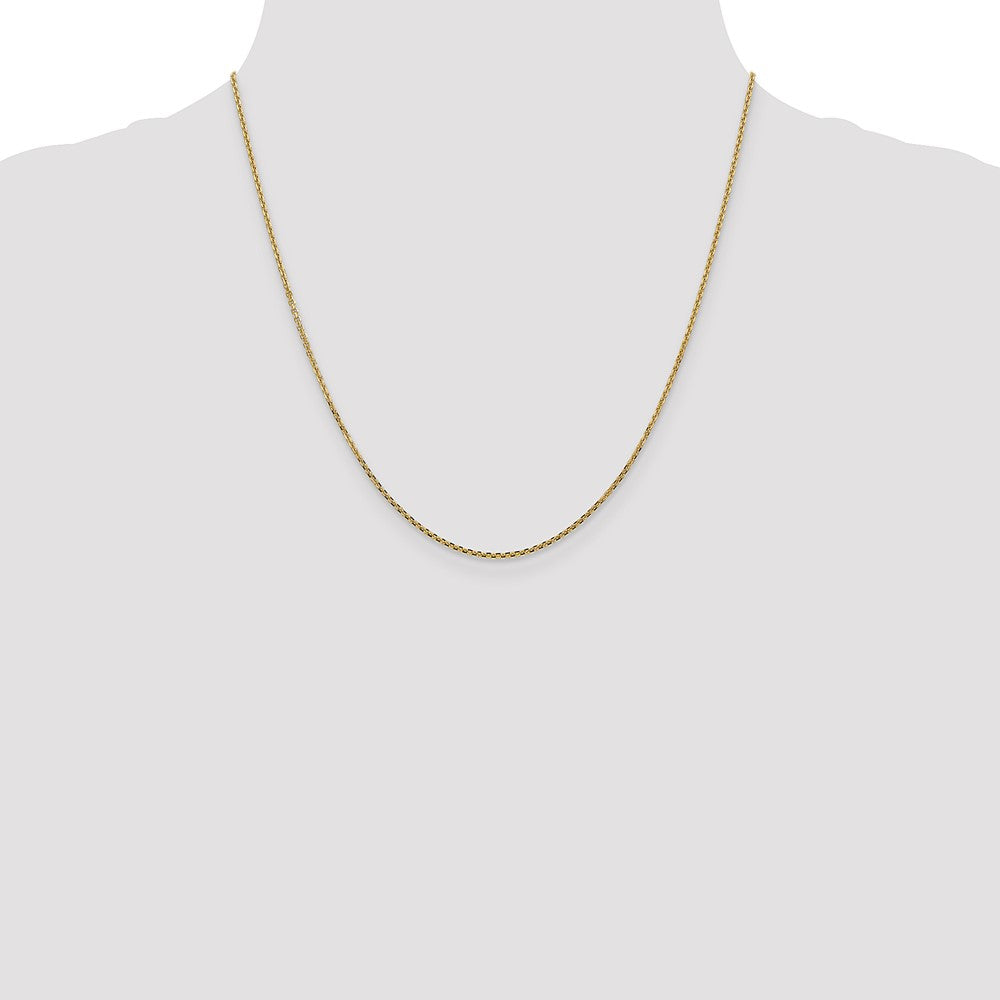 14K 1.45mm Solid Diamond-cut Cable with Lobster Clasp Chain