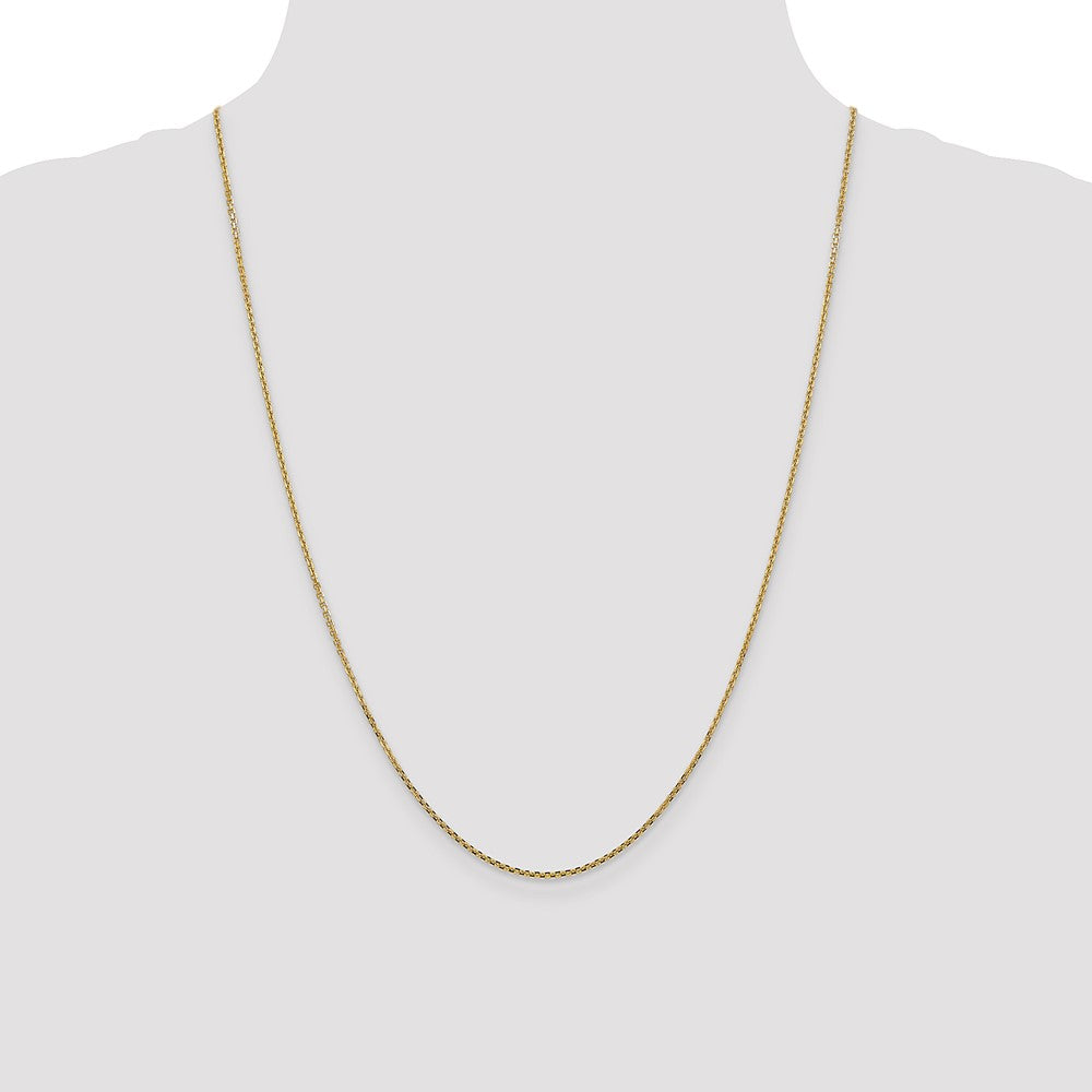 14K 1.45mm Solid Diamond-cut Cable with Lobster Clasp Chain
