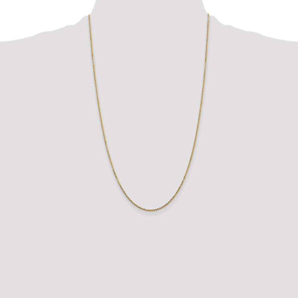 14K 1.45mm Solid Diamond-cut Cable with Lobster Clasp Chain