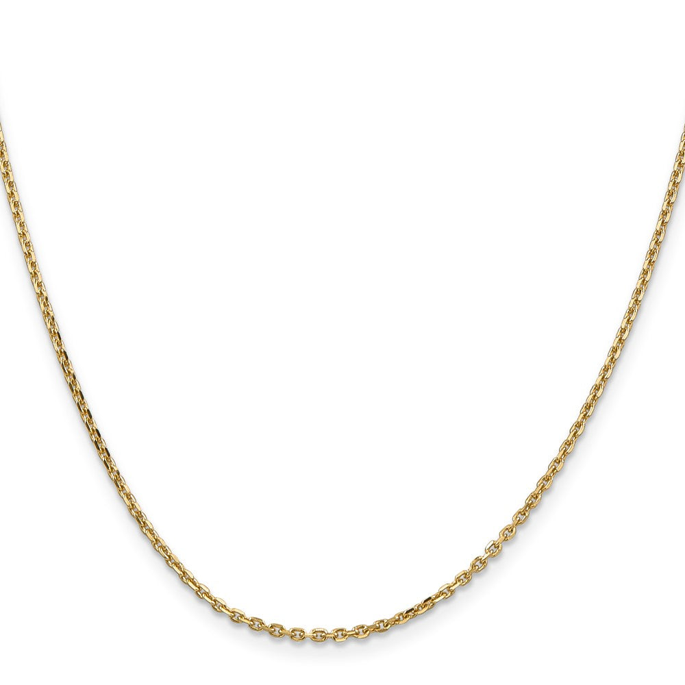 14K 1.65mm Solid Diamond-cut Cable with Lobster Clasp Chain