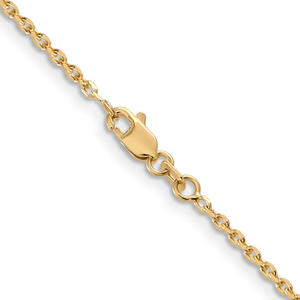 14K 1.65mm Solid Diamond-cut Cable with Lobster Clasp Chain