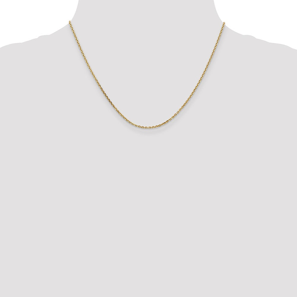 14K 1.65mm Solid Diamond-cut Cable with Lobster Clasp Chain
