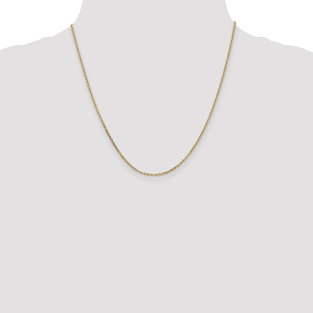 14K 1.65mm Solid Diamond-cut Cable with Lobster Clasp Chain