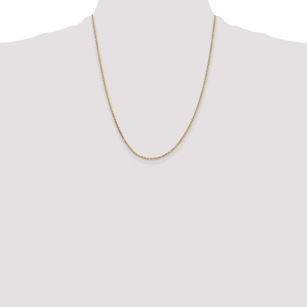 14K 1.65mm Solid Diamond-cut Cable with Lobster Clasp Chain