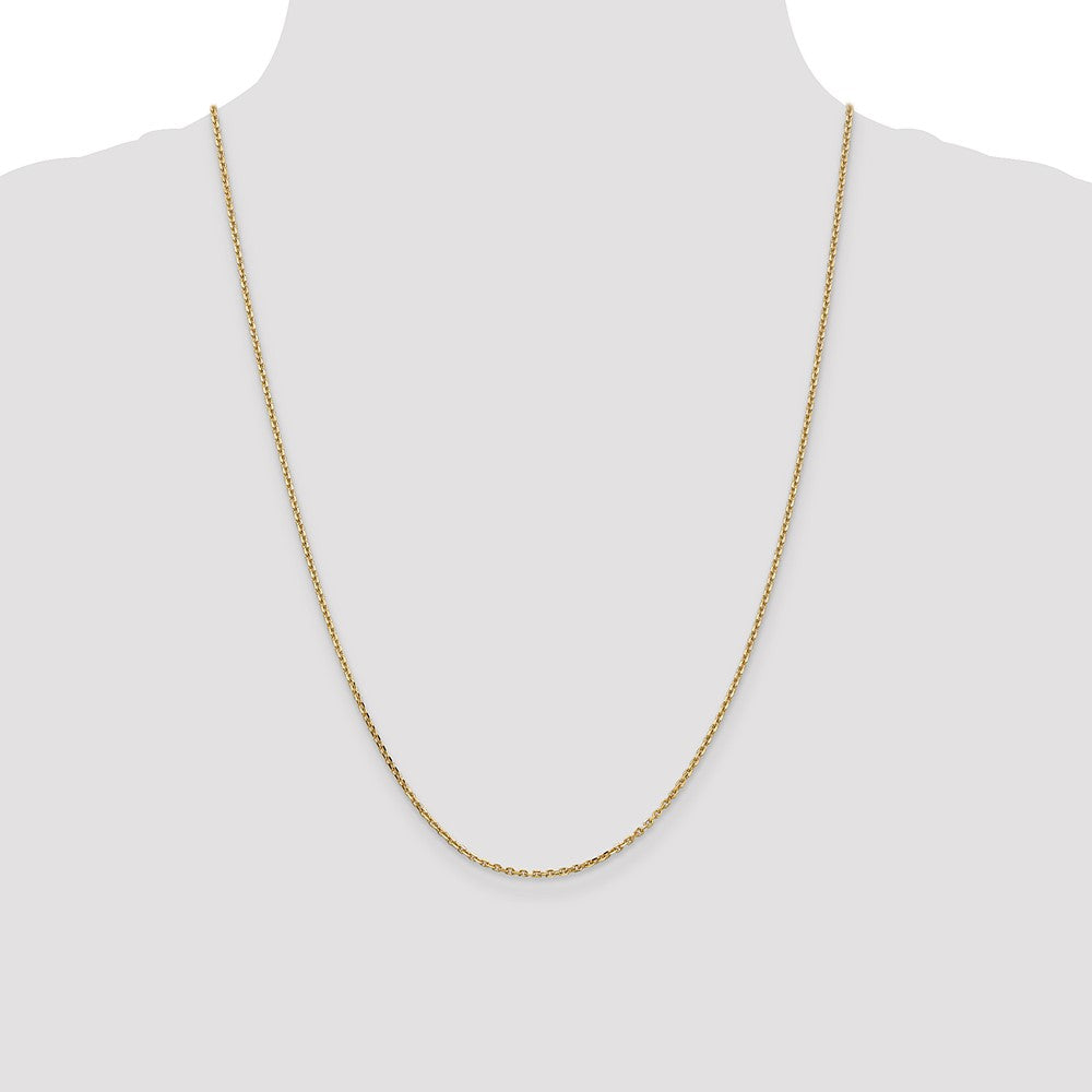 14K 1.65mm Solid Diamond-cut Cable with Lobster Clasp Chain