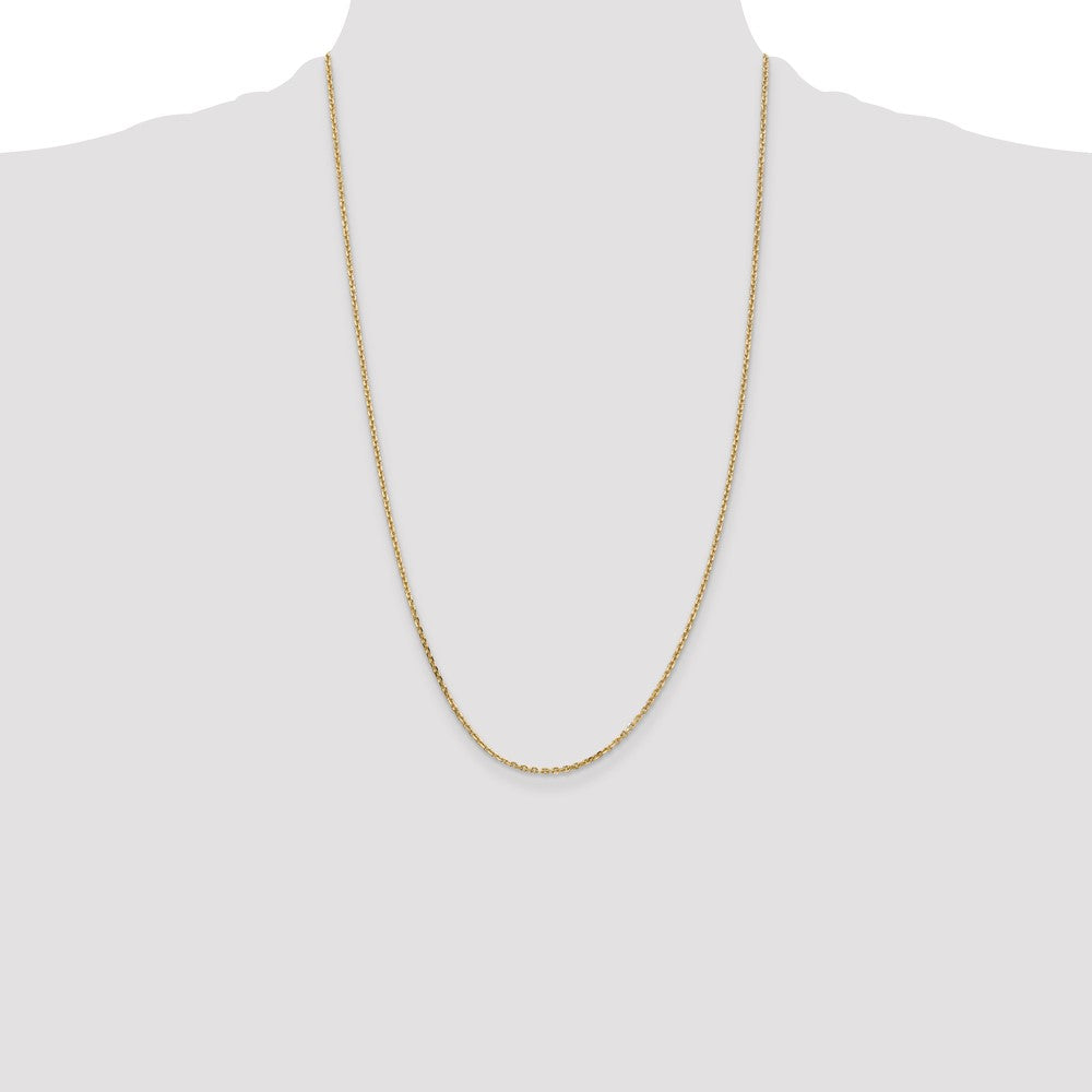 14K 1.65mm Solid Diamond-cut Cable with Lobster Clasp Chain