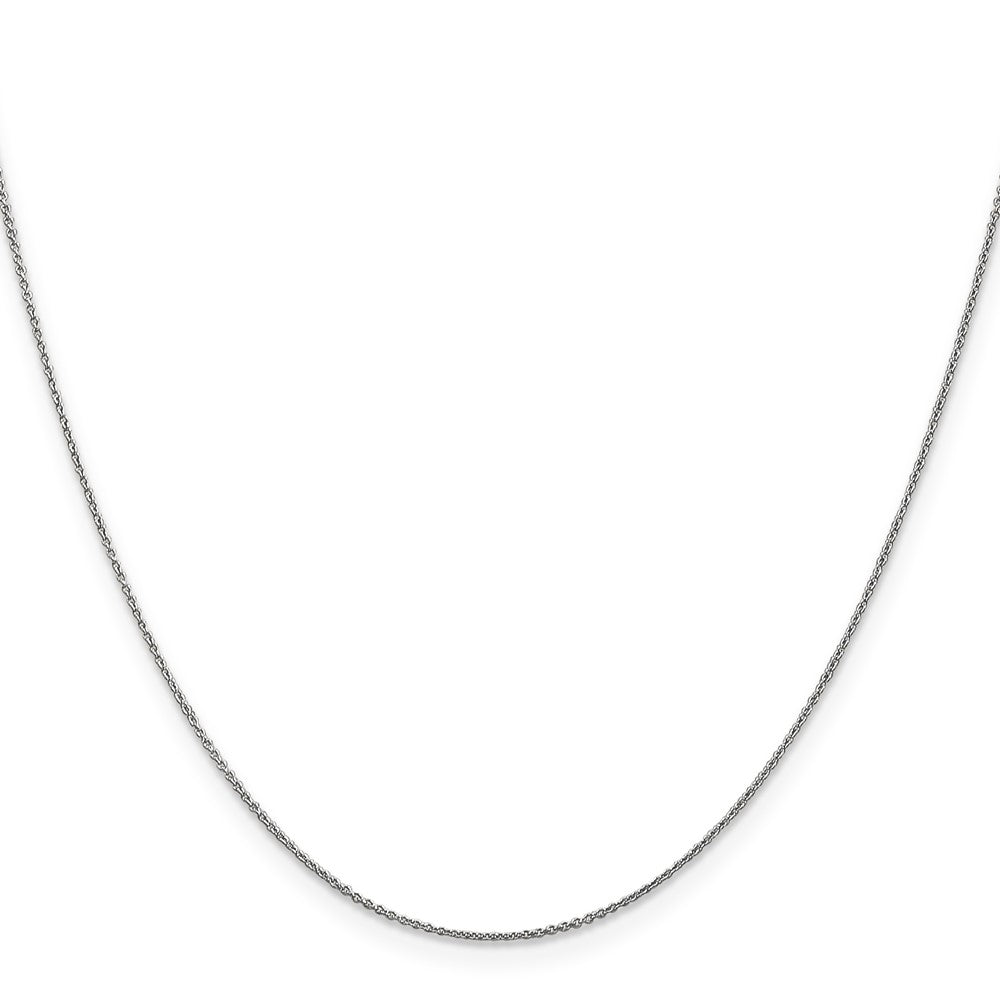 14K White Gold .75mm Cable with Spring Ring Clasp Pendant Chain