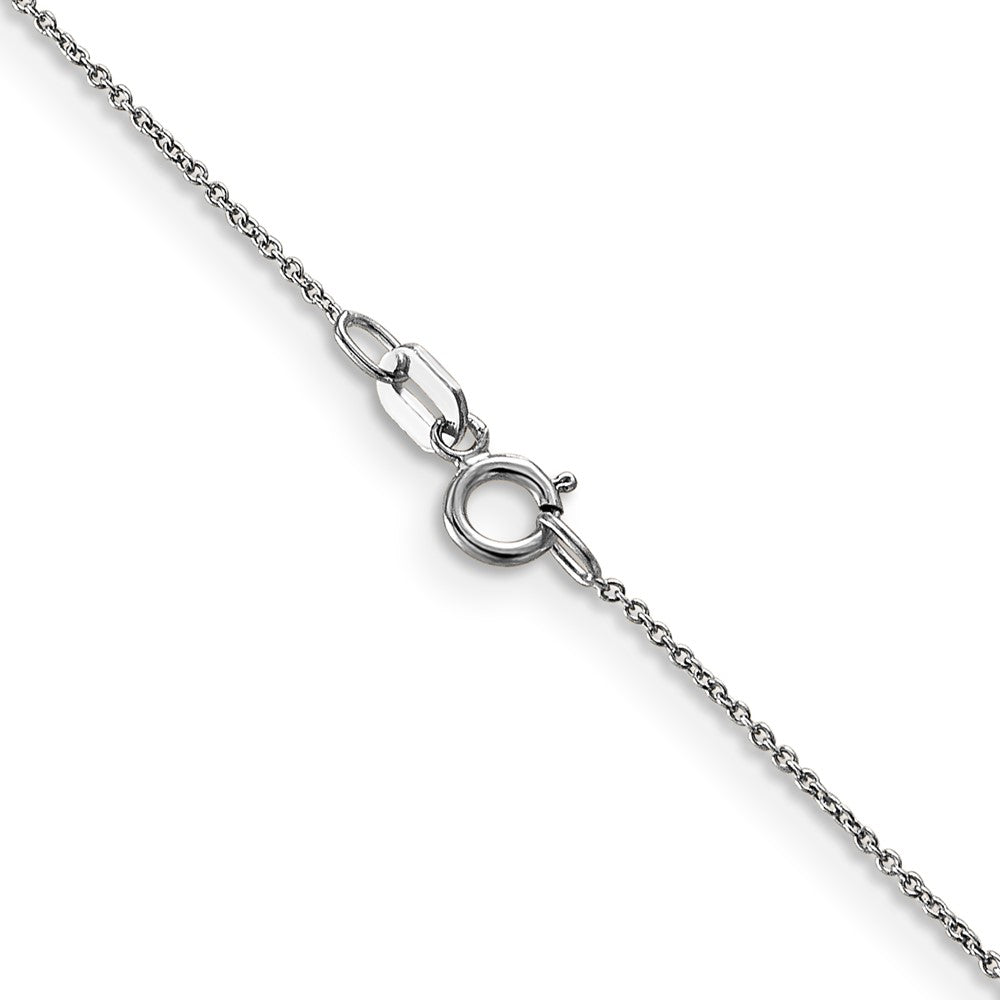 14K White Gold .75mm Cable with Spring Ring Clasp Pendant Chain