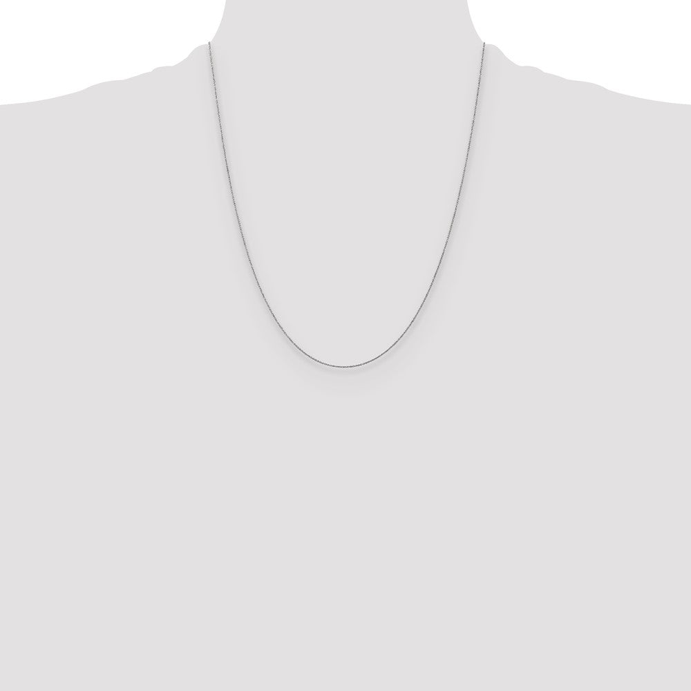 14k White Gold .75mm Round Open Link Cable Chain