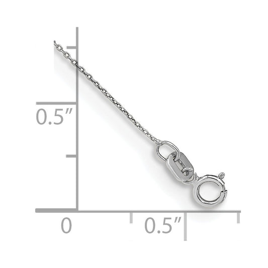 14K White Gold .75mm Cable with Spring Ring Clasp Anklet