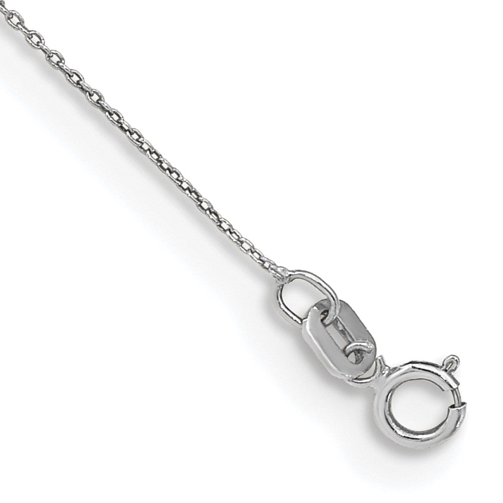 14K White Gold .75mm Cable with Spring Ring Clasp Anklet