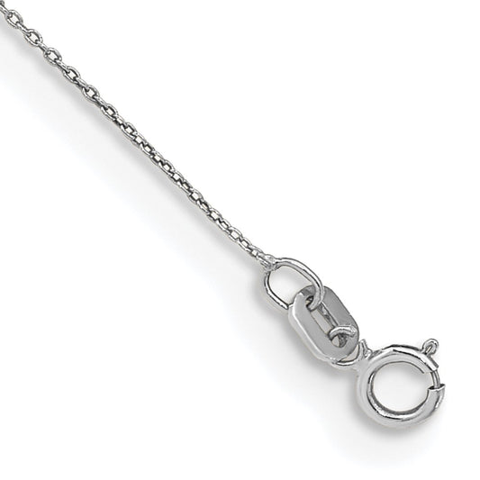 14K White Gold .75mm Cable with Spring Ring Clasp Anklet