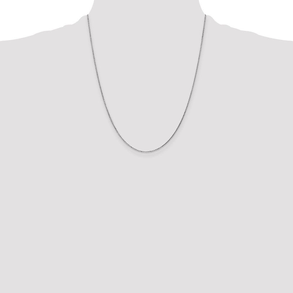 14K White Gold .95mm Diamond-cut Cable with Lobster Clasp Chain