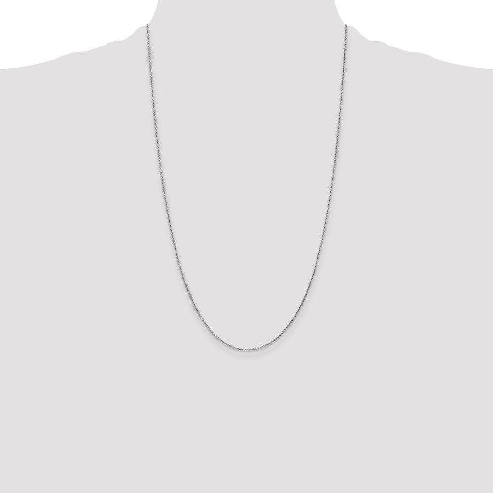 14K White Gold .95mm Diamond-cut Cable with Lobster Clasp Chain