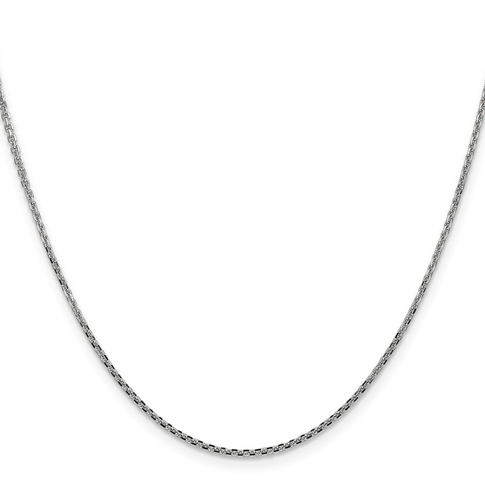 14K White Gold 1.45mm Diamond-cut Cable with Lobster Clasp Chain
