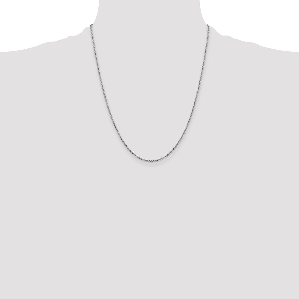 14K White Gold 1.45mm Diamond-cut Cable with Lobster Clasp Chain