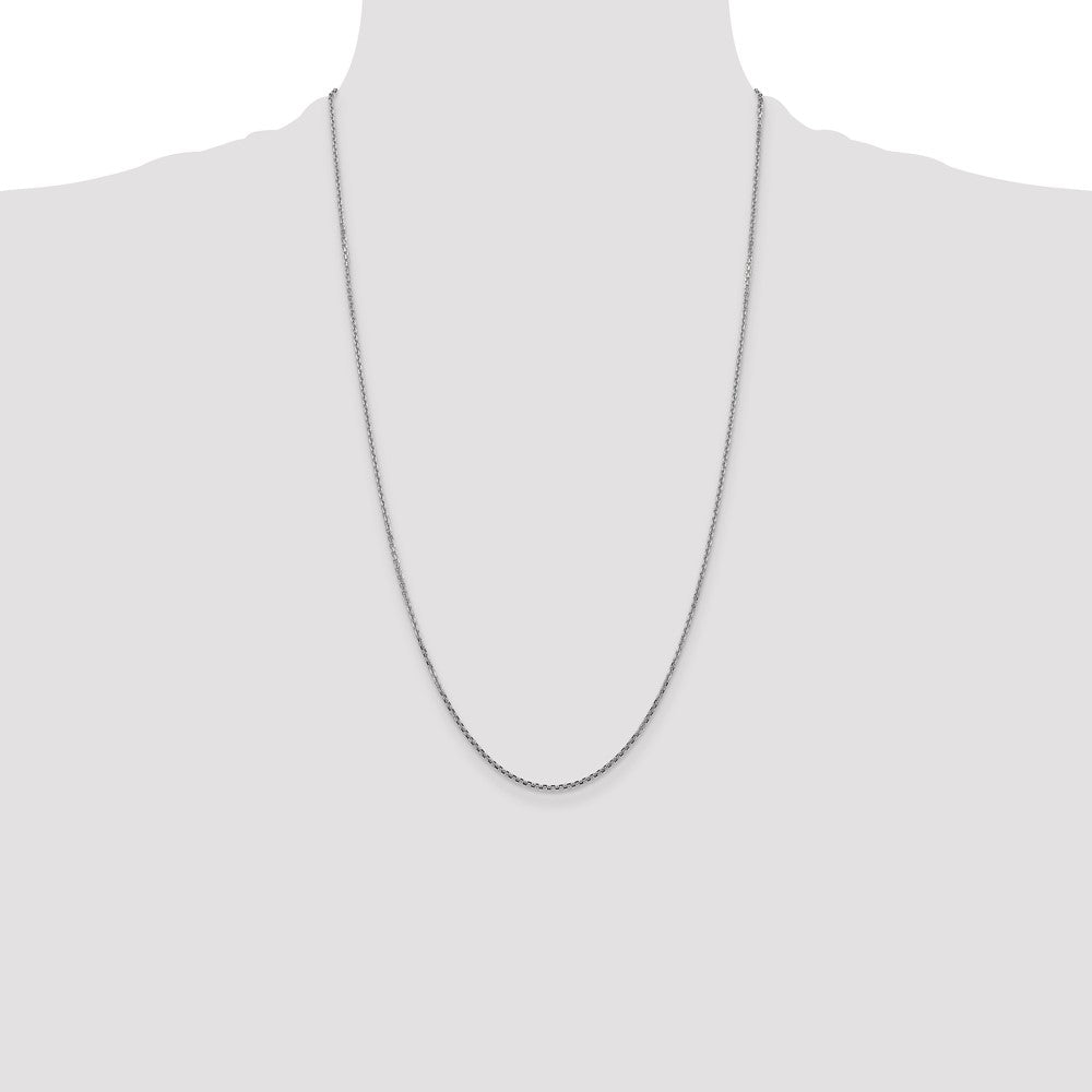 14K White Gold 1.45mm Diamond-cut Cable with Lobster Clasp Chain