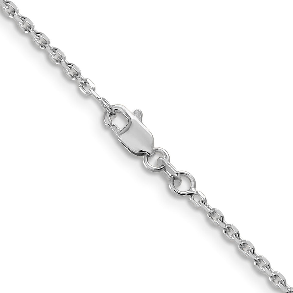 14K White Gold 1.65mm Diamond-cut Cable with Lobster Clasp Chain