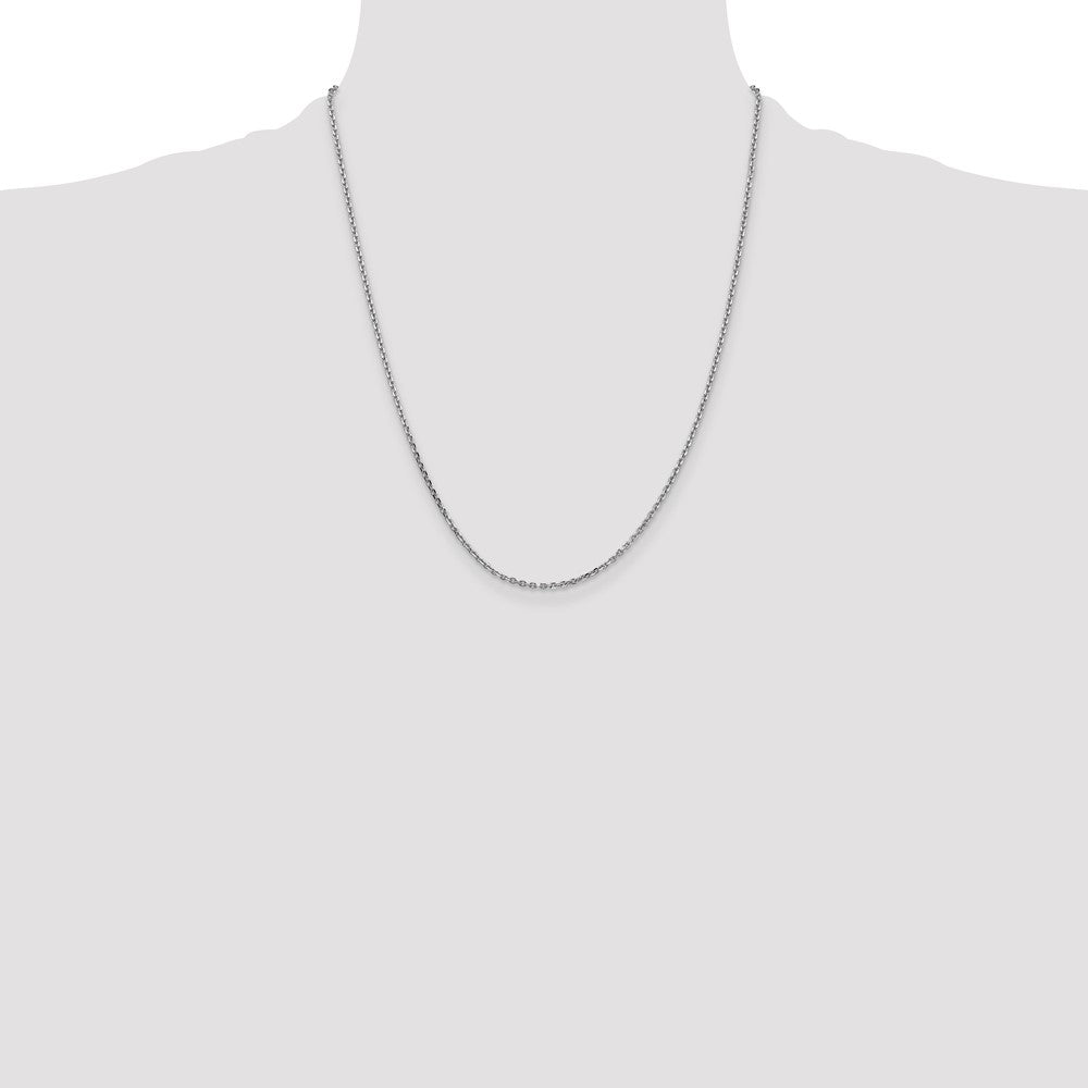 14K White Gold 1.65mm Diamond-cut Cable with Lobster Clasp Chain