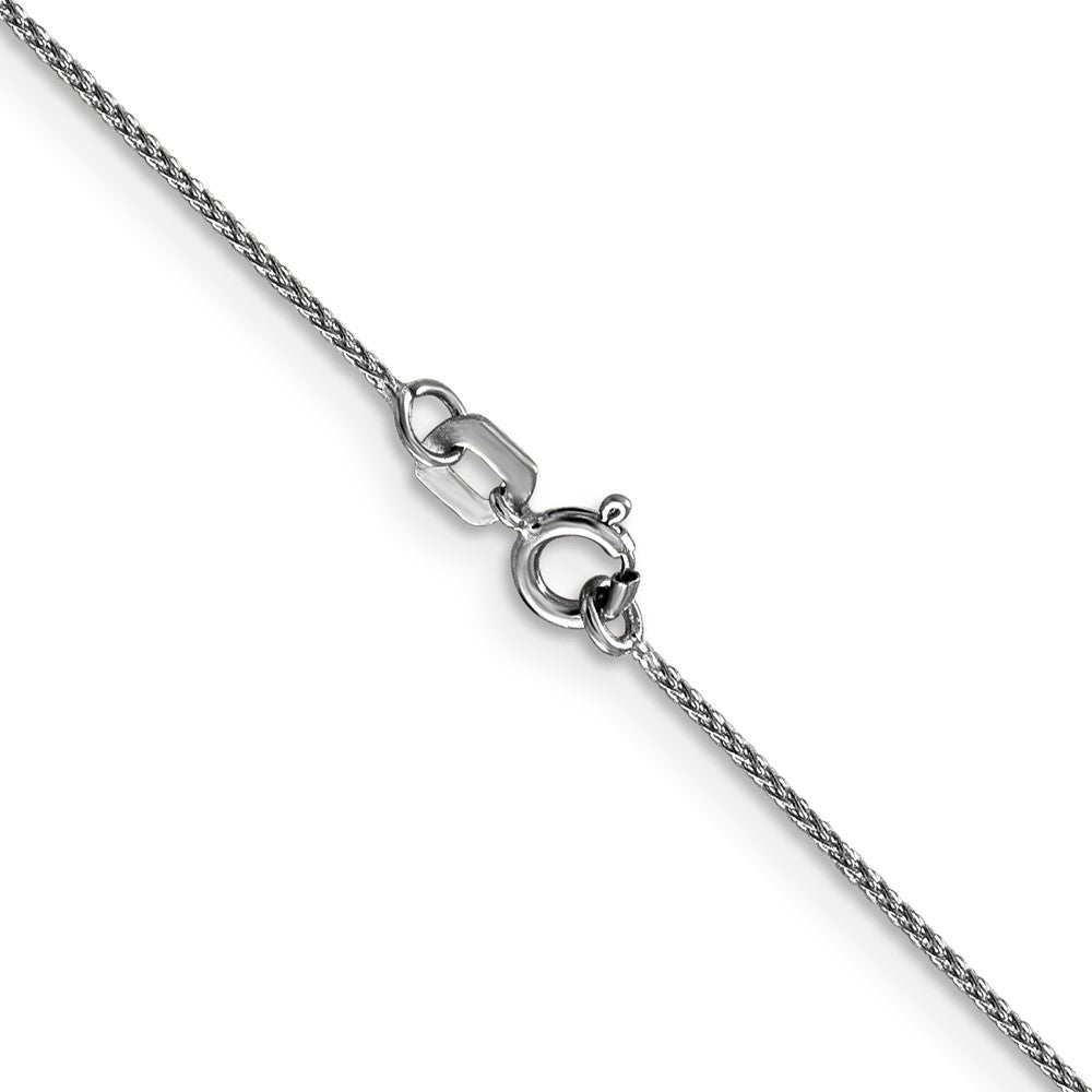 14K White Gold .85mm Diamond-cut Spiga with Lobster Clasp Chain
