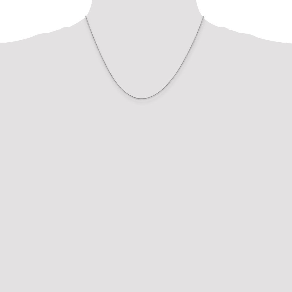 14K White Gold .85mm Diamond-cut Spiga with Spring Ring Clasp Chain