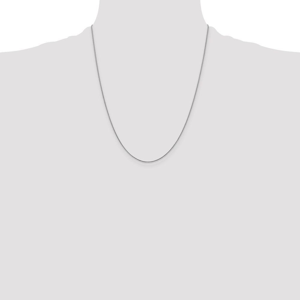 14K White Gold .85mm Diamond-cut Spiga with Spring Ring Clasp Chain