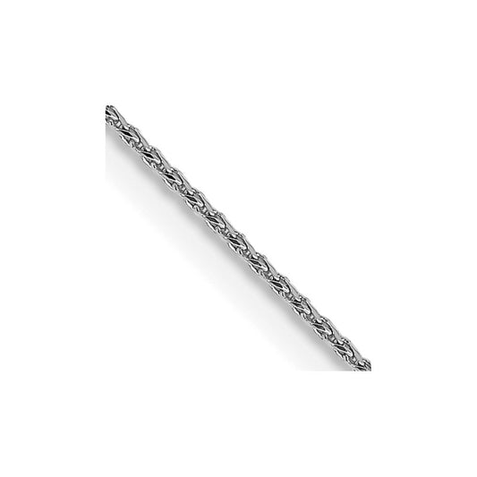 14K White Gold .85mm Diamond-cut Spiga with Lobster Clasp Chain