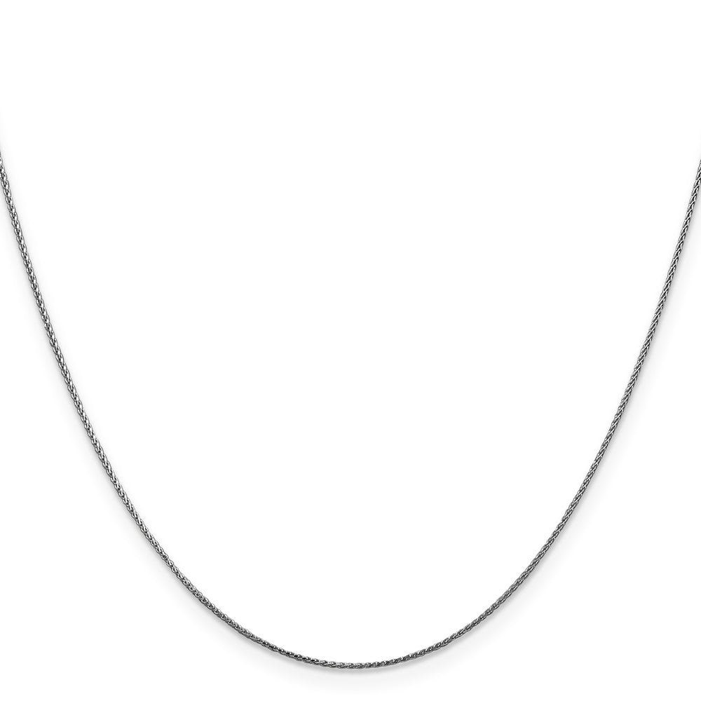 14K White Gold .85mm Diamond-cut Spiga with Lobster Clasp Chain
