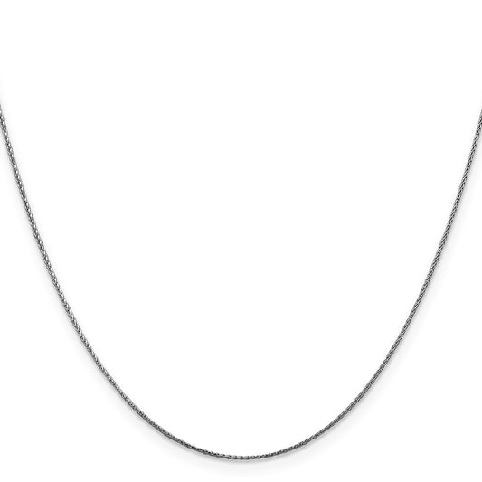 14K White Gold .85mm Diamond-cut Spiga with Lobster Clasp Chain