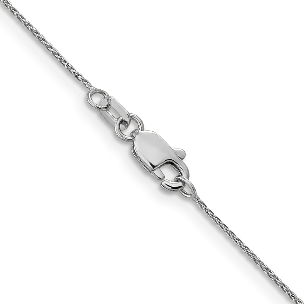 14K White Gold .85mm Diamond-cut Spiga with Lobster Clasp Chain