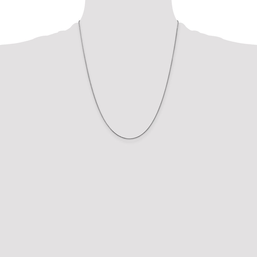 14K White Gold .85mm Diamond-cut Spiga with Lobster Clasp Chain