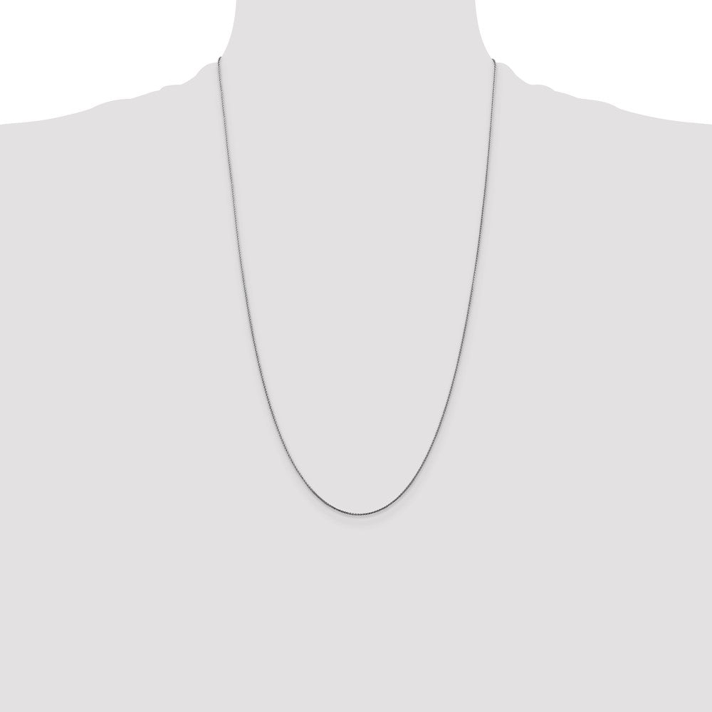 14K White Gold .85mmDiamond-cut Spiga with Lobster Clasp Chain