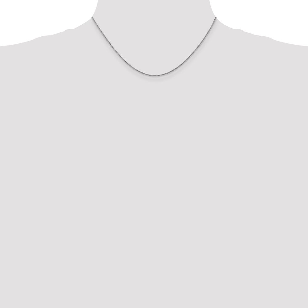 14K White Gold 1.05mm Diamond-cut Spiga with Lobster Clasp Chain